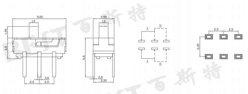 微型拨动开关MSS22D16